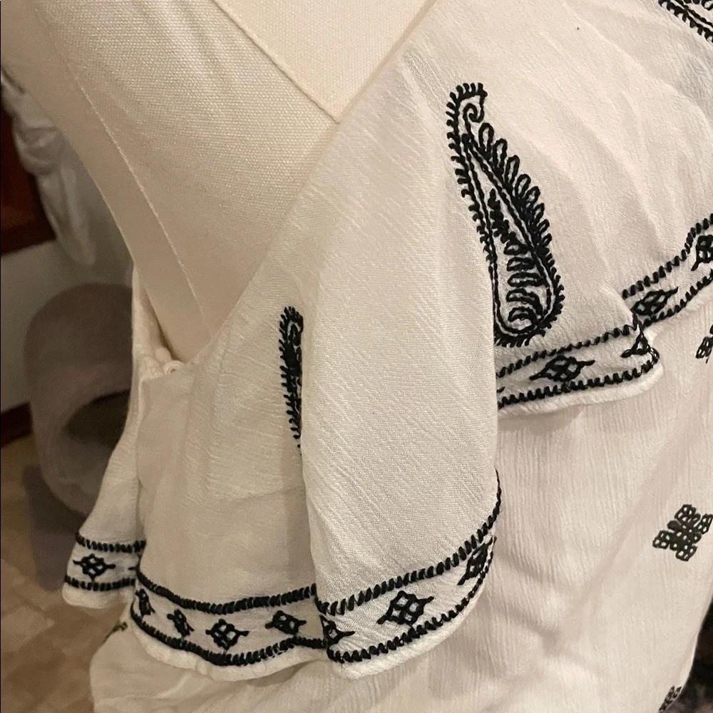 Free People Easy on the Eyes Black and White One Shoulder Blouse XS - Picture 6 of 9